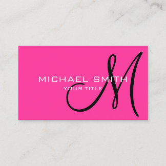 Minimalistisch superroze monogram voor professiona visitekaartje