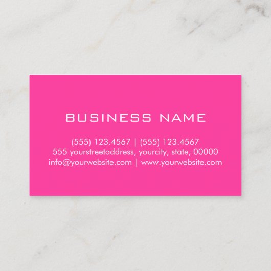 Minimalistisch superroze monogram voor professiona visitekaartje (Achterkant)