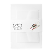 Minimalistisch Sushi Roll Chopsticks Asian Wedding Uitnodigingen Wikkel (Voorkant Voorbeeld)