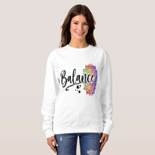 Minimalistisch sweatshirt met 'balans' - Vind uw h (Voorkant volledig)