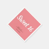 Minimalistisch Sweet 16 Party Napkins Servet (Hoek)