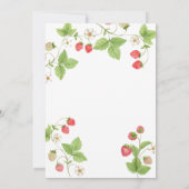 Minimalistisch Sweet Greenery Strawberry Baby show Bedankkaart (Achterkant)