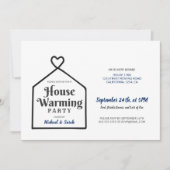 Minimalistisch Sweet Home Housewarming Party Kaart (Voorkant)