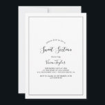 Minimalistisch Sweet Sixteen Birthday Kaart<br><div class="desc">Deze minimalistische zestien verjaardagsuitnodigingen zijn perfect voor een eenvoudige 16e verjaardagsfeestje. Het moderne romantische ontwerp kenmerkt klassieke zwarte en witte typografie in combinatie met een robuuste, maar elegante kalligrafie met een stijl met handschrift. in elke kleur. Houd het ontwerp eenvoudig en elegant, zoals het is, of personaliseer het door uw...</div>