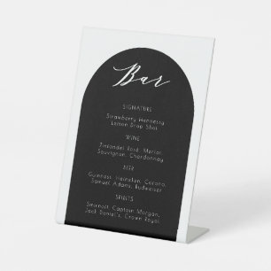 Minimalistisch symbool voor moderne Arch Black Wed Reclamebord Met Voetstuk