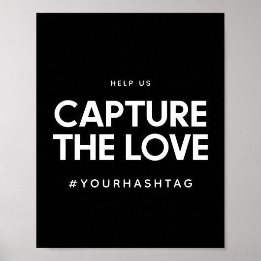 Minimalistisch symbool voor zwarte en witte hashta poster (Voorkant)