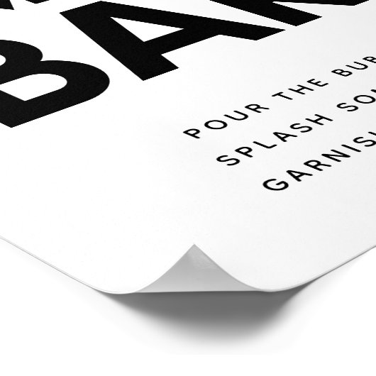 Minimalistisch symbool voor zwarte en witte Mimosa Poster (Hoek)