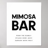 Minimalistisch symbool voor zwarte en witte Mimosa Poster (Voorkant)