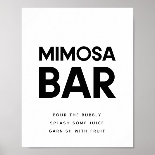 Minimalistisch symbool voor zwarte en witte Mimosa Poster (Voorkant)