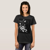 Minimalistisch T-shirt met bloemen (Voorkant volledig)