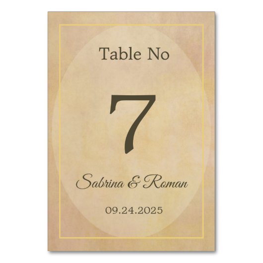 Minimalistisch tabelnummer kaart (Achterkant)