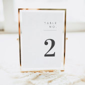 Minimalistisch tabelnummer kaart