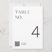 Minimalistisch tabelnummer met menu QR-code Kaart (Voorkant)