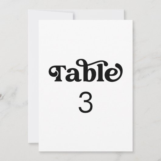 Minimalistisch tabelnummer voor retro (Voorkant)