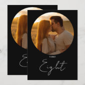 minimalistisch tabelnummer voor script in zwart-wi kaart (Voorkant / Achterkant)