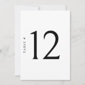 Minimalistisch Tafelnummer Bruiloft Zitplaatskaart (Voorkant)