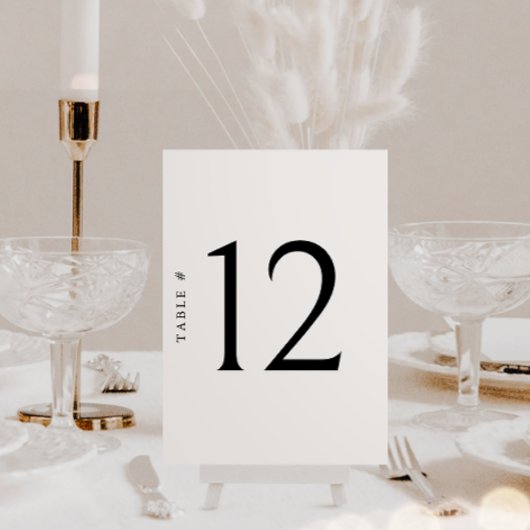 Minimalistisch Tafelnummer Bruiloft Zitplaatskaart