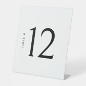 Minimalistisch Tafelnummer Bruiloft Zitplaatskaart Reclamebord Met Voetstuk (Voorkant)