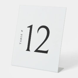Minimalistisch Tafelnummer Bruiloft Zitplaatskaart Reclamebord Met Voetstuk