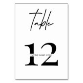 Minimalistisch tafelnummer Gala Dinner Business Ev (Achterkant)
