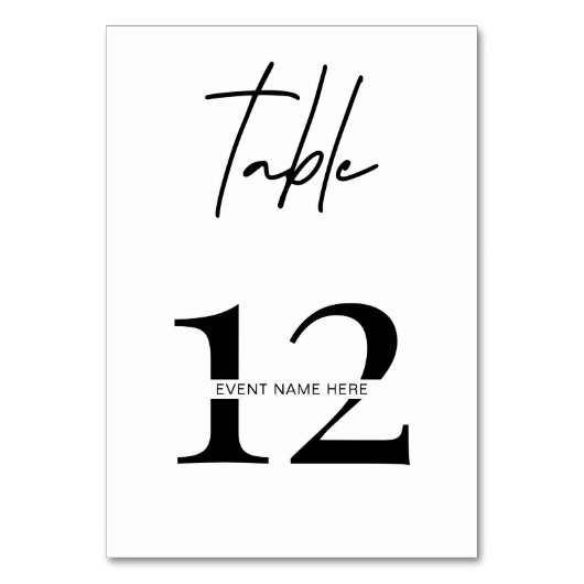 Minimalistisch tafelnummer Gala Dinner Business Ev (Achterkant)