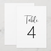 Minimalistisch tafelnummer in klassiek zwart en wi (Voorkant / Achterkant)
