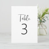Minimalistisch tafelnummer in klassiek zwart en wi (Staand voorkant)