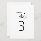 Minimalistisch tafelnummer in klassiek zwart en wi (Voorkant / Achterkant)