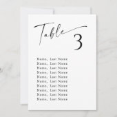 Minimalistisch tafelnummer Zitkaart Eenvoudige Kaa (Voorkant)