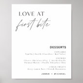 Minimalistisch tafelteken voor desserts | Liefde b Poster (Voorkant)