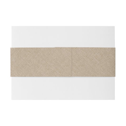 Minimalistisch Tan Linen Texture Black Script Uitnodigingen Wikkel (Achterkant Voorbeeld)