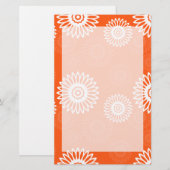 Minimalistisch tangerine sinaasappel daisy bloemen briefpapier (Voorkant / Achterkant)