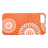 Minimalistisch tangerine sinaasappel daisy bloemen Case-Mate iPhone case (Achterkant (Horizontaal))