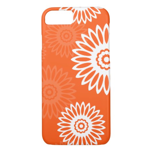 Minimalistisch tangerine sinaasappel daisy bloemen Case-Mate iPhone case (Achterkant)