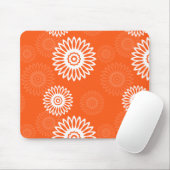 Minimalistisch tangerine sinaasappel daisy bloemen muismat (Met muis)