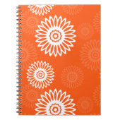 Minimalistisch tangerine sinaasappel daisy bloemen notitieboek (Voorkant)