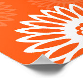 Minimalistisch tangerine sinaasappel daisy bloemen poster (Hoek)