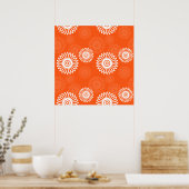 Minimalistisch tangerine sinaasappel daisy bloemen poster (Keuken)
