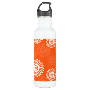 Minimalistisch tangerine sinaasappel daisy bloemen waterfles 
