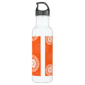 Minimalistisch tangerine sinaasappel daisy bloemen waterfles (Achterkant)