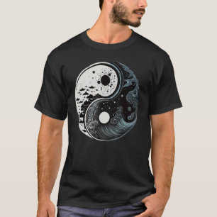 Minimalistisch Taoisme Yin Yang Symbool op Eenvoud T-shirt