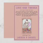 Minimalistisch tarot skelet paar dank u kaart (Voorkant / Achterkant)