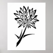 Minimalistisch Tattoo Poster Dandelion (Voorkant)