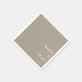 Minimalistisch Taupe Bruin Elegant Huwelijk Custom Servet (Hoek)