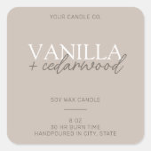 Minimalistisch Taupe Modern Candle Label (Voorkant)