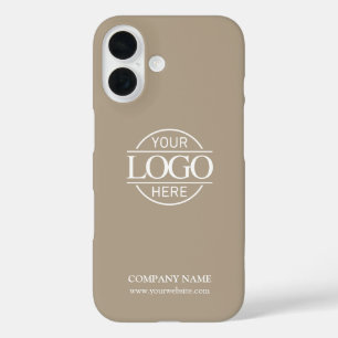 Minimalistisch Taupe Promotie Bedrijfslogo iPhone 16 Hoesje