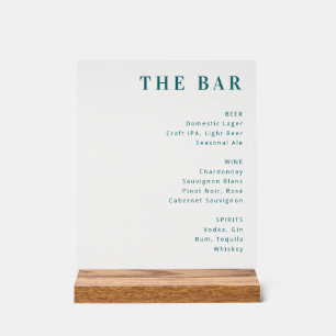 Minimalistisch Teal Menubord Acryl Bord