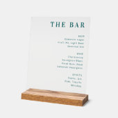 Minimalistisch Teal Menubordje Acryl Bord (Hoek)