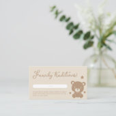 Minimalistisch Teddy Bear Family Tradition Baby sh Informatiekaartje (Staand voorkant)