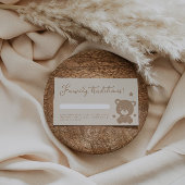 Minimalistisch Teddy Bear Family Tradition Baby sh Informatiekaartje